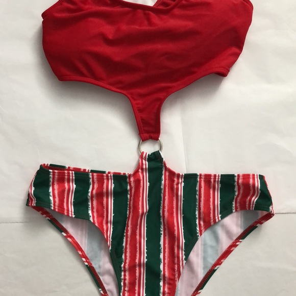 Zaful Christmas one piece swimsuit - Picture 2 of 4